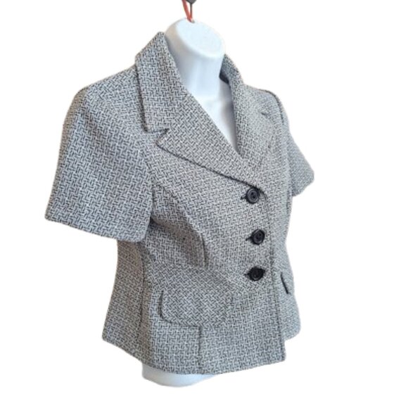 Gray and Black Skirt Suit Size 8 Petite - Picture 5 of 9